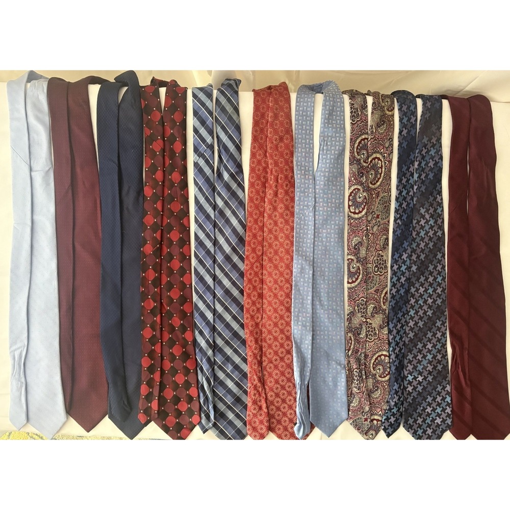 Mens Neck Ties Lot of 10 Tommy Hilfiger Stafford Van Heusen Silk Designer Tie